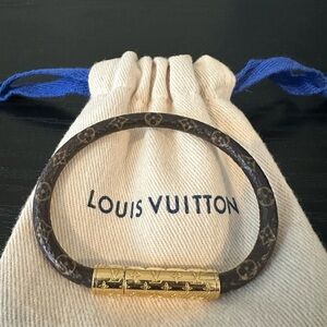 Louis Vuitton Dark Brown and Gold Bangle